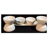 Pfaltzgraff 17in Platter with Mainstays Stackables Bowls (Lot of 6)