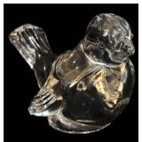 Glass Bowl with Etched Flowers & Glass Bird Candle Holder - 2-Piece Set