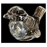 Glass Bowl with Etched Flowers & Glass Bird Candle Holder - 2-Piece Set