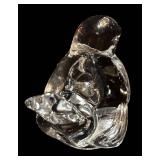 Glass Bowl with Etched Flowers & Glass Bird Candle Holder - 2-Piece Set