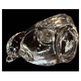 Glass Bowl with Etched Flowers & Glass Bird Candle Holder - 2-Piece Set