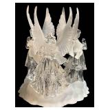 Crystal Angel Figurines with Candle Holders - 7 in Tall (Lot of 3)