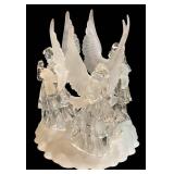 Crystal Angel Figurines with Candle Holders - 7 in Tall (Lot of 3)