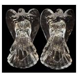 Crystal Angel Figurines with Candle Holders - 7 in Tall (Lot of 3)