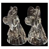 Crystal Angel Figurines with Candle Holders - 7 in Tall (Lot of 3)