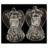 Crystal Angel Figurines with Candle Holders - 7 in Tall (Lot of 3)