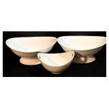 Strawberry Street Oval Bowls (2) & HB Oval Dish - White Ceramic Serving Set