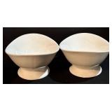 Strawberry Street Oval Bowls (2) & HB Oval Dish - White Ceramic Serving Set