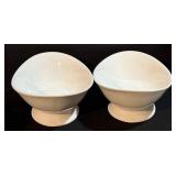 Strawberry Street Oval Bowls (2) & HB Oval Dish - White Ceramic Serving Set