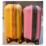 Cal Pak CP Hardcover Suitcases - Vintage Orange & Pink, 21 in H x 14 in L x 9 in W