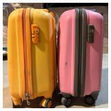 Cal Pak CP Hardcover Suitcases - Vintage Orange & Pink, 21 in H x 14 in L x 9 in W
