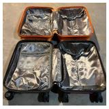 Cal Pak CP Hardcover Suitcases - Vintage Orange & Pink, 21 in H x 14 in L x 9 in W