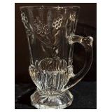 Clear Glass Mugs - Floral/Leaf Pattern - 4.75 in Tall (Lot of 15)