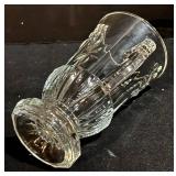 Clear Glass Mugs - Floral/Leaf Pattern - 4.75 in Tall (Lot of 15)