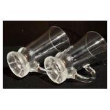 Clear Glass Mugs - Floral/Leaf Pattern - 4.75 in Tall (Lot of 15)