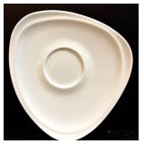 Certified International Divided Ceramic Serving Dish with Chrome Rack