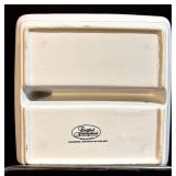 Certified International Divided Ceramic Serving Dish with Chrome Rack