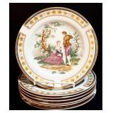 Vintage National China Patricia Pattern Dinner Plates (6) & Covered Dish - Made in Japan