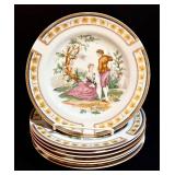 Vintage National China Patricia Pattern Dinner Plates (6) & Covered Dish - Made in Japan