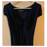 Jones Wear Dress - Black Petite Size 14, Draped V-Neck Maxi