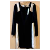 Corie P. Color-Block Dress - Black & White - Size 14