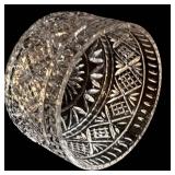 Vintage Crystal Glass 4-Piece Serving Set: Round 8.5in Bowl More