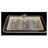 Vintage Crystal Glass 4-Piece Serving Set: Round 8.5in Bowl More