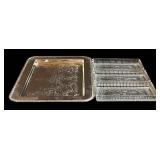 Vintage Crystal Glass 4-Piece Serving Set: Round 8.5in Bowl More