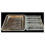 Vintage Crystal Glass 4-Piece Serving Set: Round 8.5in Bowl More