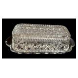 Vintage Crystal Glass 4-Piece Serving Set: Round 8.5in Bowl More