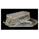 Vintage Crystal Glass 4-Piece Serving Set: Round 8.5in Bowl More