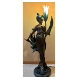 Diane Brass Lady Lamp - 29 in Tall, Shade Missing