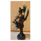 Diane Brass Lady Lamp - 29 in Tall, Shade Missing