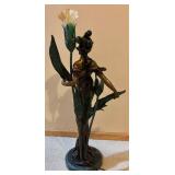 Diane Brass Lady Lamp - 29 in Tall, Shade Missing