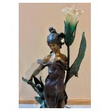 Diane Brass Lady Lamp - 29 in Tall, Shade Missing