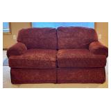 Maroon Upholstered Loveseat