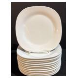 HB White Porcelain Plates - 12-Piece Set