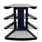 TV Stand with 4 Glass Shelves / Contemporary Media Stand