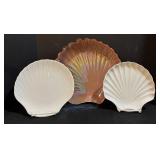 APILCO Shell Plates - 3-Piece Set - Porcelaine de Limoges, France - Largest Plate 13 in