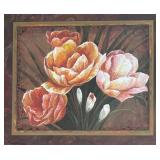 K - Floral Tulip Bouquet Print - Framed Wall Art
