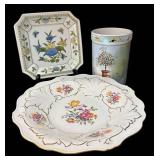 K - Floral Porcelain Platter, Plate and Crock - Sakura, Weimar & Andrea by Sadek