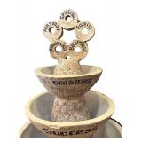 K - Water Fountain with Stacked Bowls & Inspirational Words