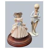 K - Two Lovely Porcelain Figurines Pair by Lefton and Dresden