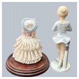K - Two Lovely Porcelain Figurines Pair by Lefton and Dresden