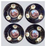 K - Four Vintage Bavarian Blue & Gold Bowls