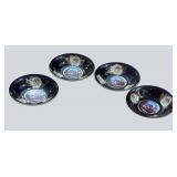 K - Four Vintage Bavarian Blue & Gold Bowls