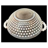 K - Vintage Anchor Hocking Moonstone Hobnail Covered Candy Dish
