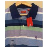 MB - New Izod Striped Polo Shirt - Size Large