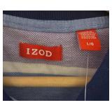 MB - New Izod Striped Polo Shirt - Size Large