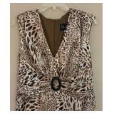 MB - S.L. Fashions Leopard Print Sleeveless Dress - Size 14